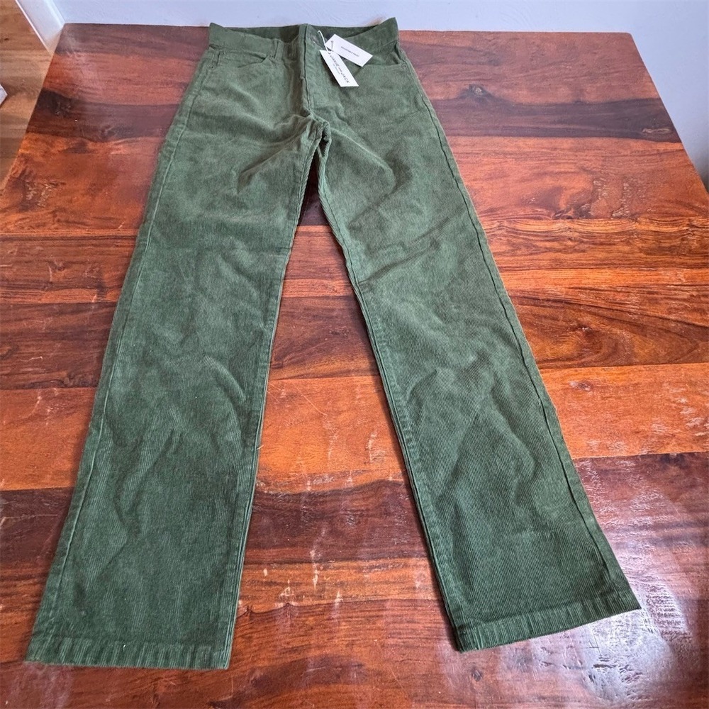 Janie and Jack Pants Girls Size 12 Green Straight‎ Leg 5-Pocket Adjustable waist